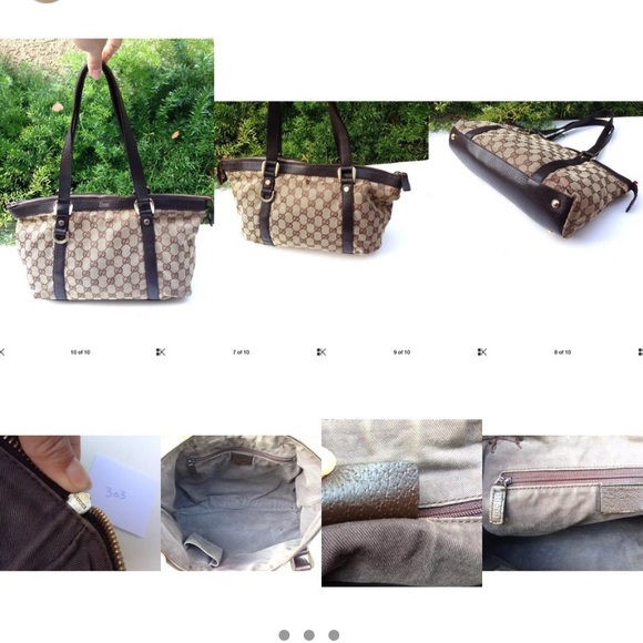 GUCCI Abbey Monogram GG Small Tote Leather Bag. Used condition. - Picture 4 of 8